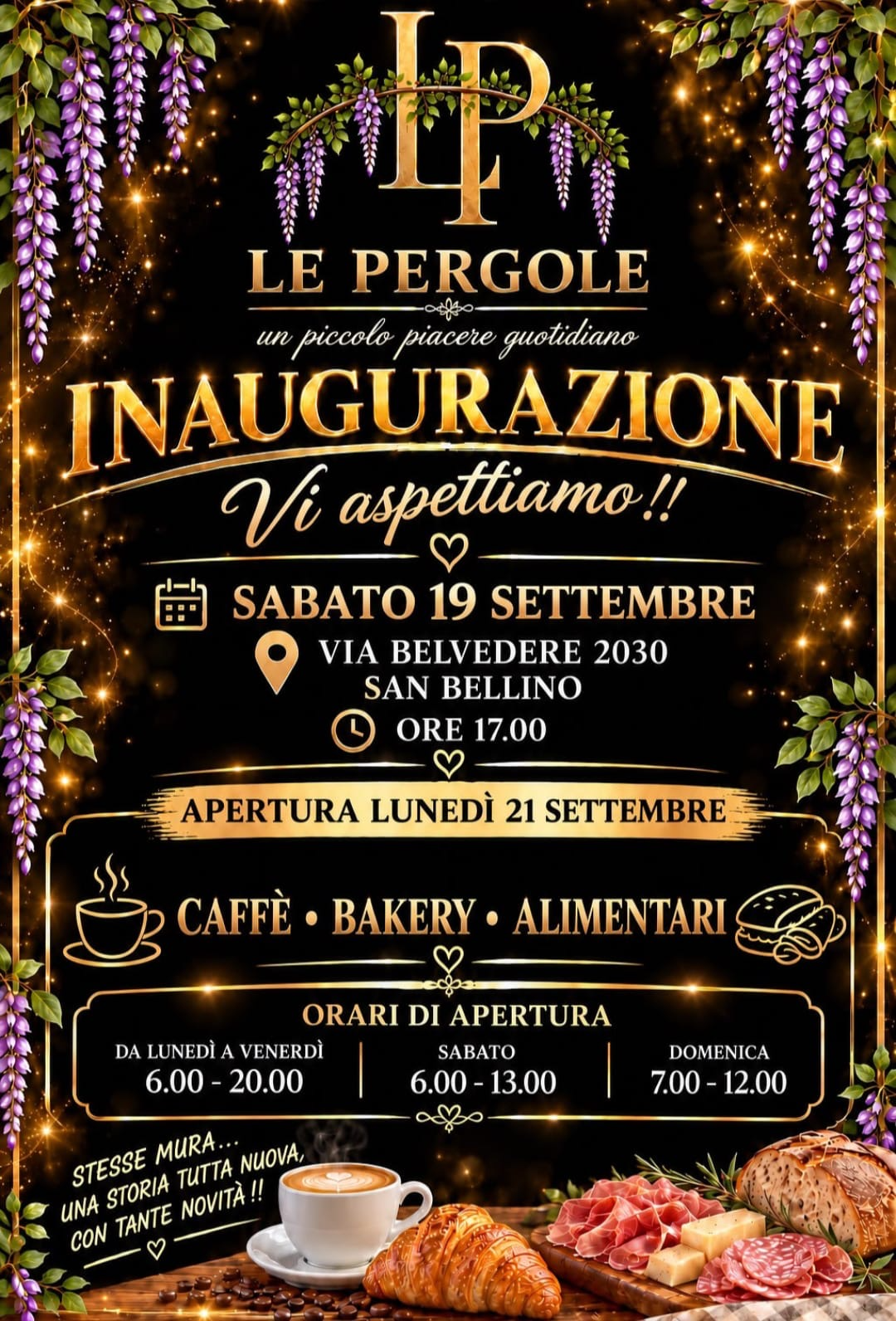 Locandina inaugurazione Le Pergole, sabato 19 settembre alle ore 17.00